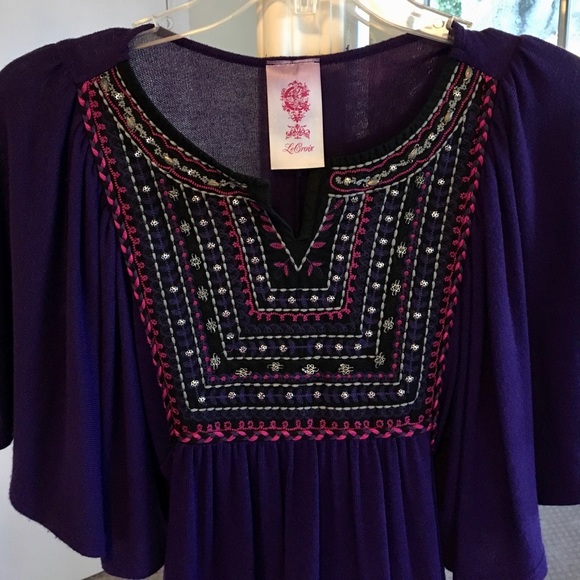Purple sweater dress with tassel ties - Picture 8 of 10